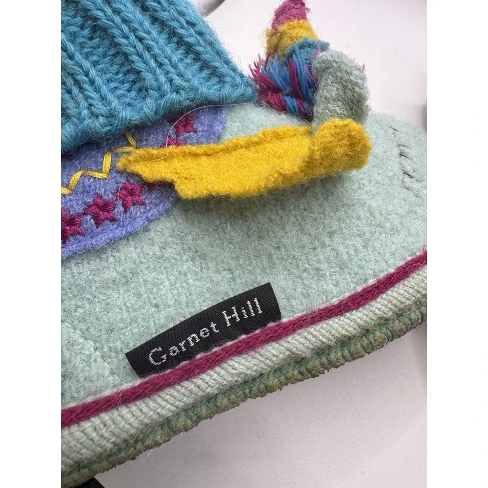 Garnet Hill Pure Wool Slippers Toddler Sz 8!Ankle Bootie Blue Slip On Unicorn